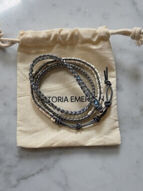 Victoria Emerson Sparkling Gray Multi-Strand Wrap Bracelet